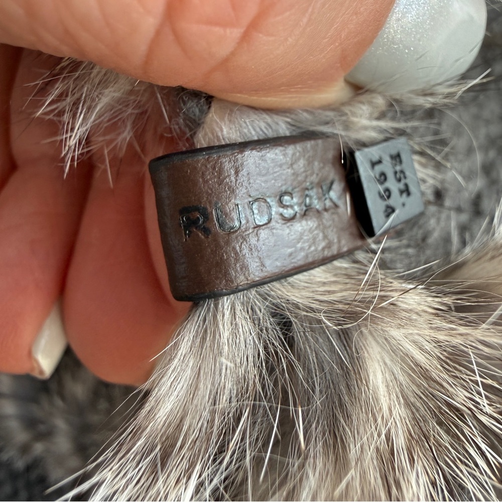 RUDSAK Cable Knit Rabbit Fur Trim Infinity Scarf - Picture 4 of 4